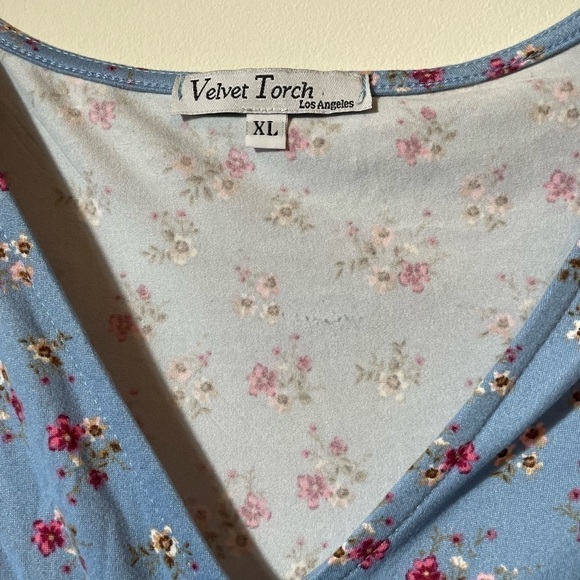 𝅺velvet Torch Womens Blue Floral Long Sleeve Bodycon Maxi Dress - Picture 8 of 10